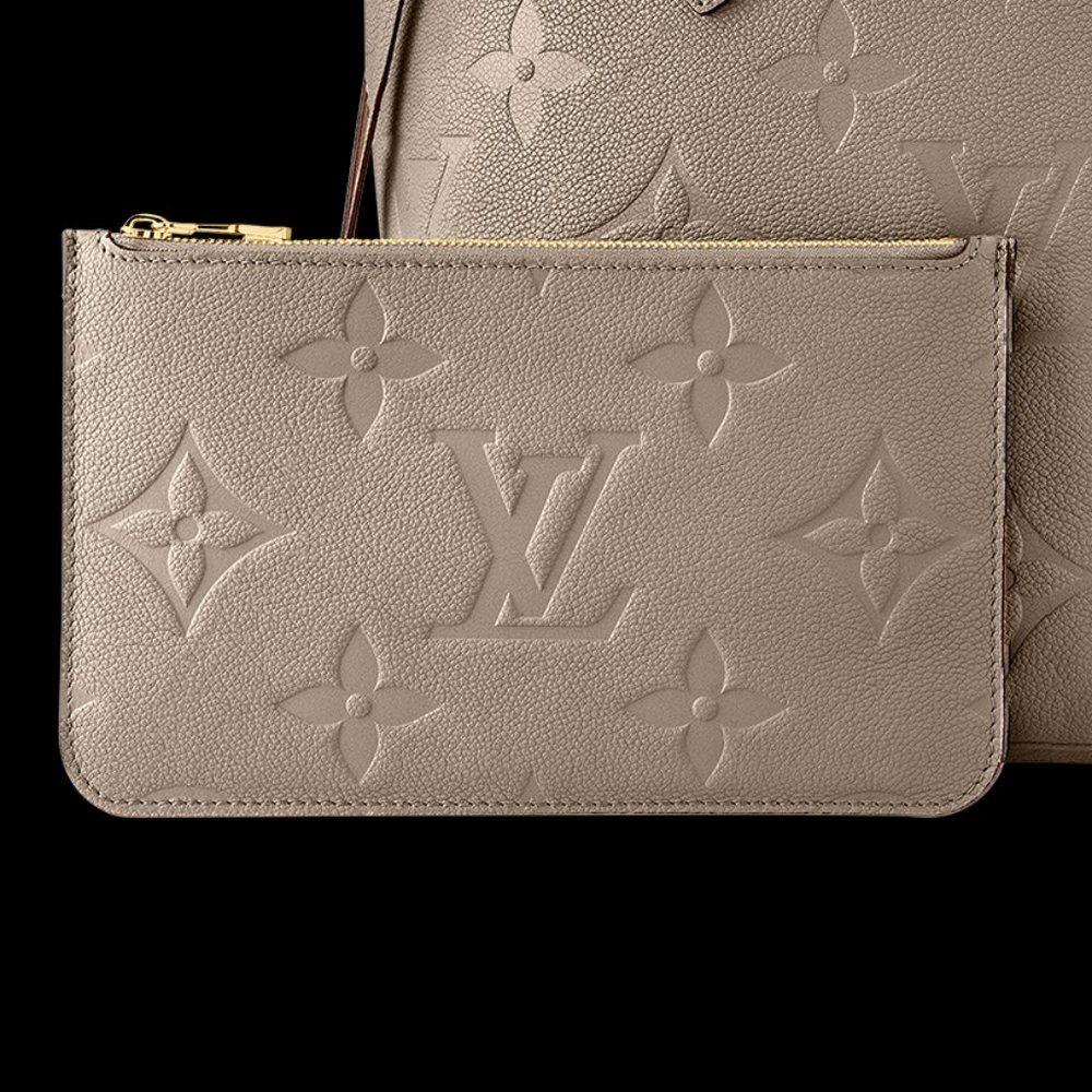 Monogram Empreinte Leather • Neverfull MM Turtledove Gray • POUCH ONLY